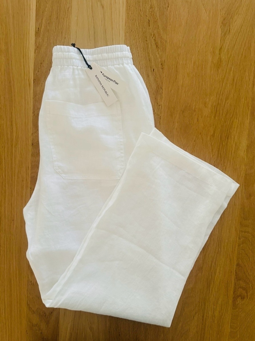 Banana Republic White Straight Leg Drawstring Pants - Picture 3 of 9